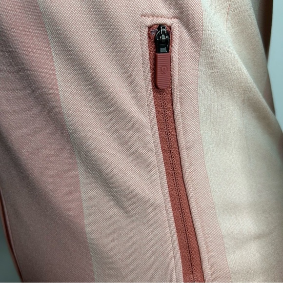 Lululemon Ebb To Train Jacket Rose Pink Colorblock Full Zip Hooded Athleisure - Picture 7 of 8